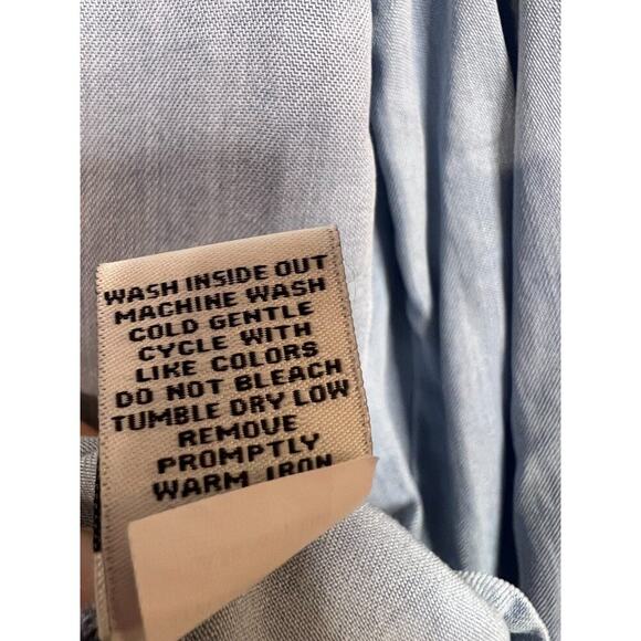 Serra Retreat by Joie Rucker Light Denim Long Sleeve Top Size M - Picture 4 of 7